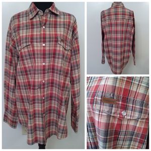 Carhartt Men's Lrg (50) Plaid Shirt Pearl Snap 100% Cotton Western Reg Fit ExcCd